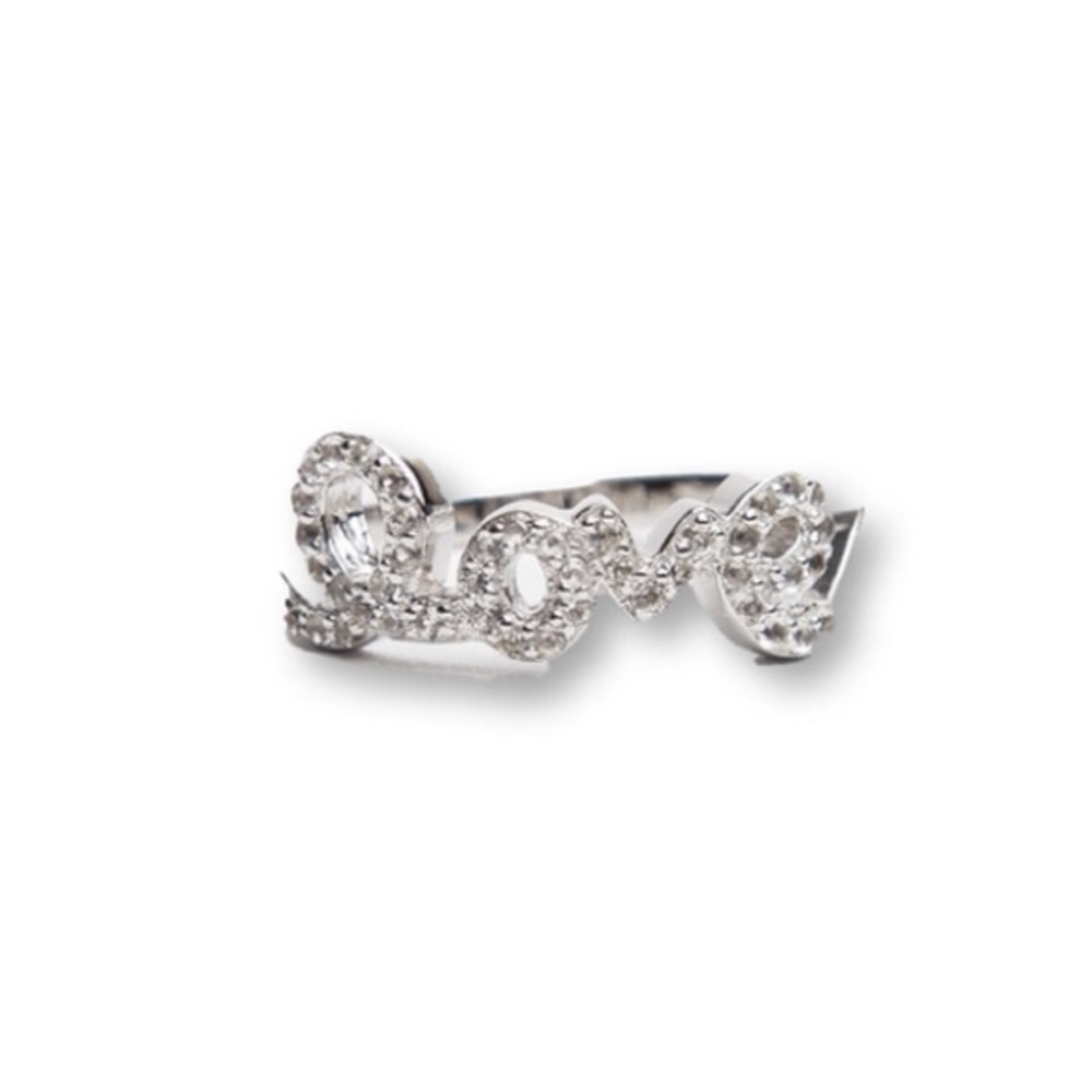 AlexMika Love ring white gold w pave diamonds 5.5
